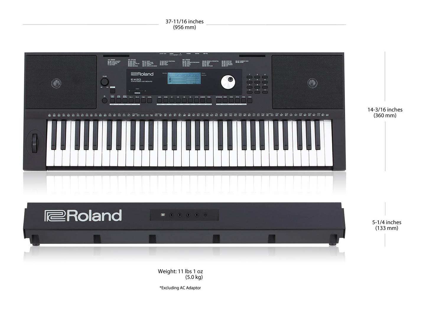 Dàn Organ Roland E-X20A có thiết kế nhỏ gọn